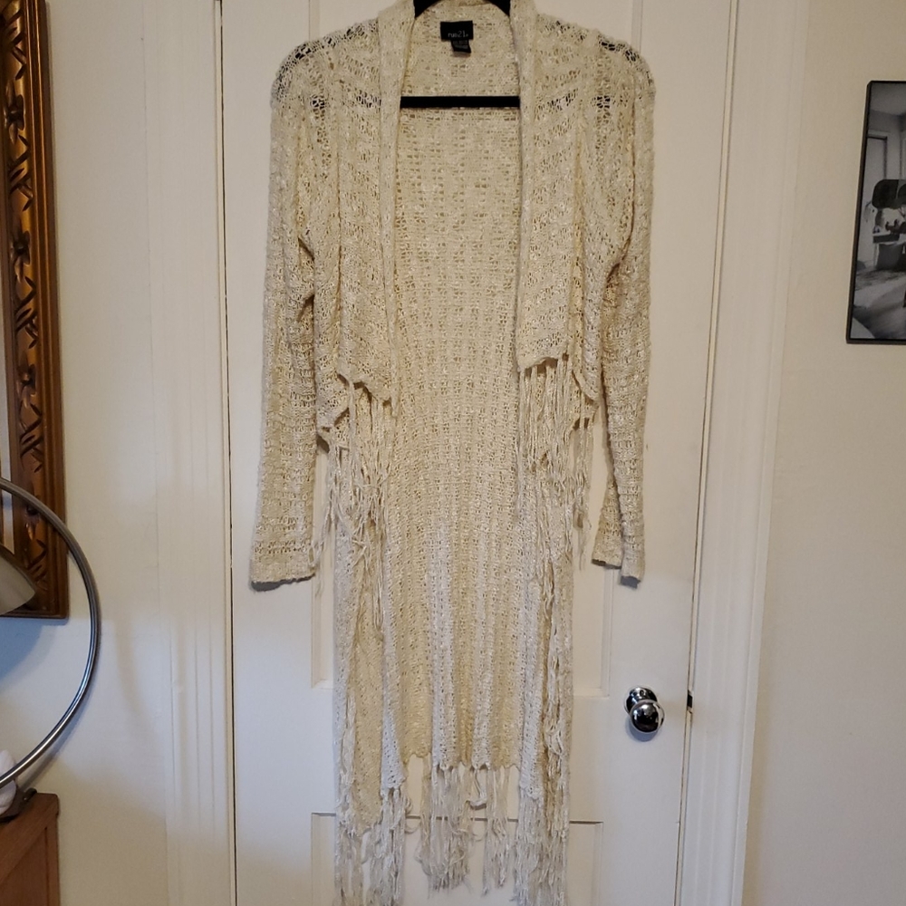Long fringe cardigan